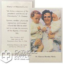 St. Gianna Laminated Prayer Card