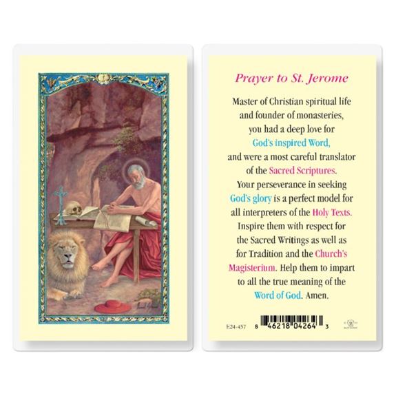 St. Jerome Laminated Prayer Card
