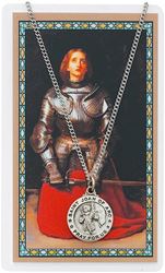 St. Joan Of Arc Pendant and Holy Card Set