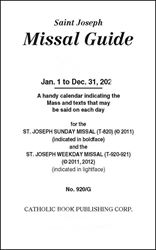 St. Joseph Missal Guide for Sunday and Weekday