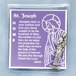 St. Joseph Home Blessing Pocket Card and Mini Statue