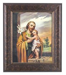 St. Joseph Picture in 11.25x13.25 Art-Deco Styled Gold Frame