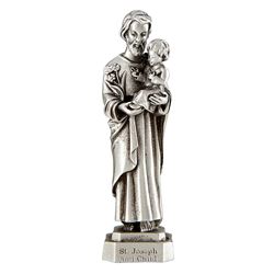 St. Joseph and Child 3.5" Pewter Statue 