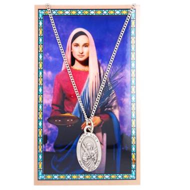 St. Lucy Pewter Medal and Holy Card Set