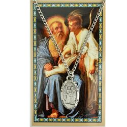 St. Matthew Pewter Necklace on Prayer Card