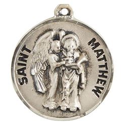 St. Matthew Sterling Silver Pendant on 20" Chain