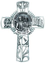 St. Michael/Police Pewter Wall Cross