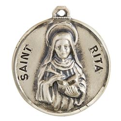 St. Rita Sterling Silver Pendant on 18" Chain