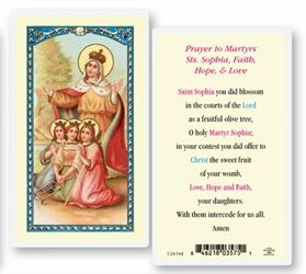 St. Sophia Laminated Prayer Card (Faith, Hope & Love)
