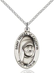 St. Teresa of Calcutta Sterling Silver Medal on 18"Chain