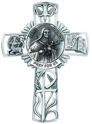 St. Therese Pewter Wall Cross