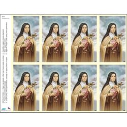 St. Therese Print Your Own Prayer Cards - 25 Sheet Pack