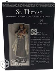 St. Therese Statue with Prayer Card Set