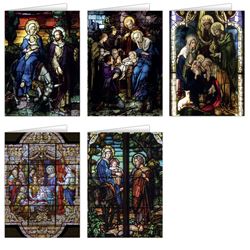 Stained Glass Christmas Card Assortment Set
