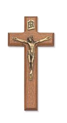 Stained Oak 7" Wall Crucifix