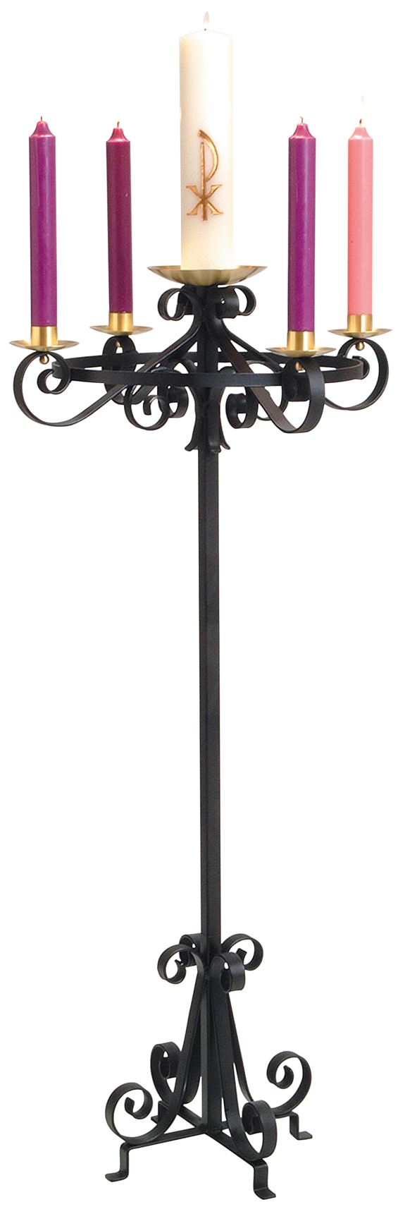 Standing Advent Wreath - 48" with Black Powder Coat Finish