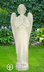 Standing Angel 24" Vinyl Outdoor Statue, White Finish