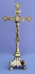 Standing Brass 13" Crucifix