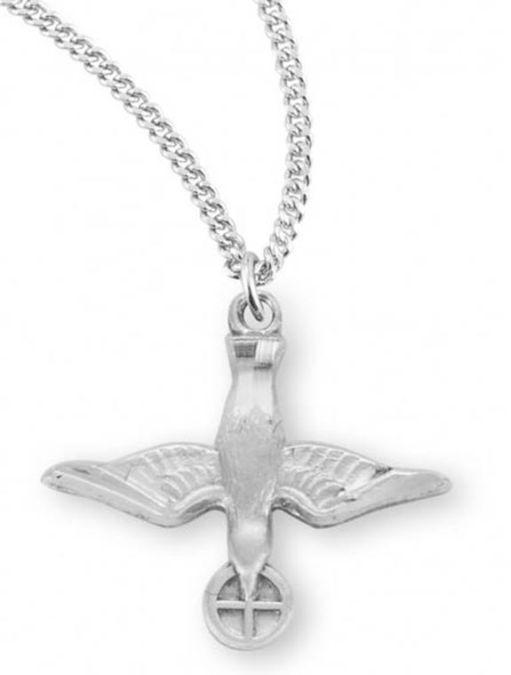 Sterling Holy Spirit with Cross on 18" Chain