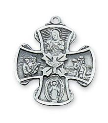 Sterling Silver 4-Way Cross on 18" chain