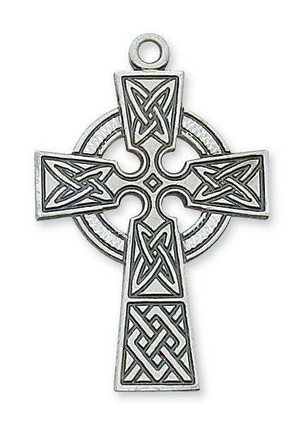 Sterling Silver Celtic Cross on 24" Chain