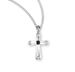 Sterling Silver Crystal CZ Cross Pendant on 18" Chain