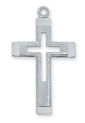 Sterling Silver Cut-Out Engraved Cross