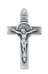 Sterling Silver St. Benedict Crucifix on 24" Chain