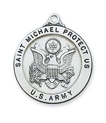 Sterling Silver St. Michael Army Medal