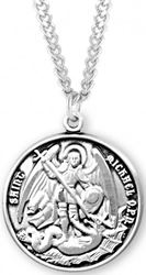 Sterling Silver St. Michael Medal on 24 Chain