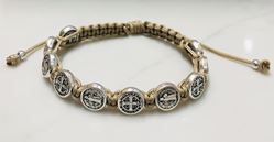 Tan and Silver St. Benedict Blessing Bracelet