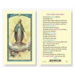 The Golden Hail Mary Laminated Holy Card