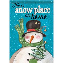 "Theres Snow Place Like Home" Snowman Garden Flag