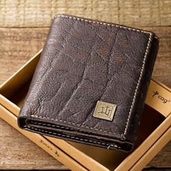 Three Crosses on Brown Leather Wallet