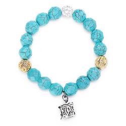 Turquoise Agate & Quartz Prayer Box Bracelet