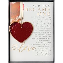 Two Became One Stained Glass Wedding Heart