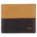 Two-tone Dark Brown and Camel Tan Leather Wallet with Cross Badge