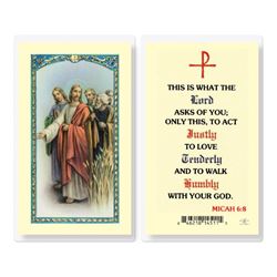 What The Lord Asks Holy Card