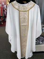 White Chasuble - Roma Tapestry Halo Front Yolk Back
