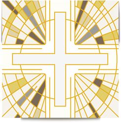 White Cross Printed Altar Cover