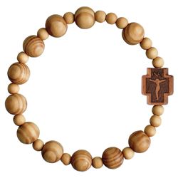 Wood 10mm Rosary Bracelet
