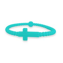 Youth Silicone Cross Bracelet - Turquoise