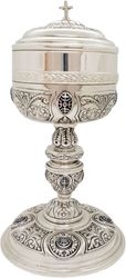 2-0202 Standing Ciboria - Silver Plate with Enamels