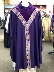 102-0325 Purple Toronto Chasuble w/ Collar - Europa Fabric