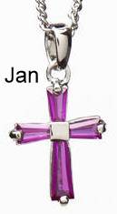 Birthstone Cross Pendant January